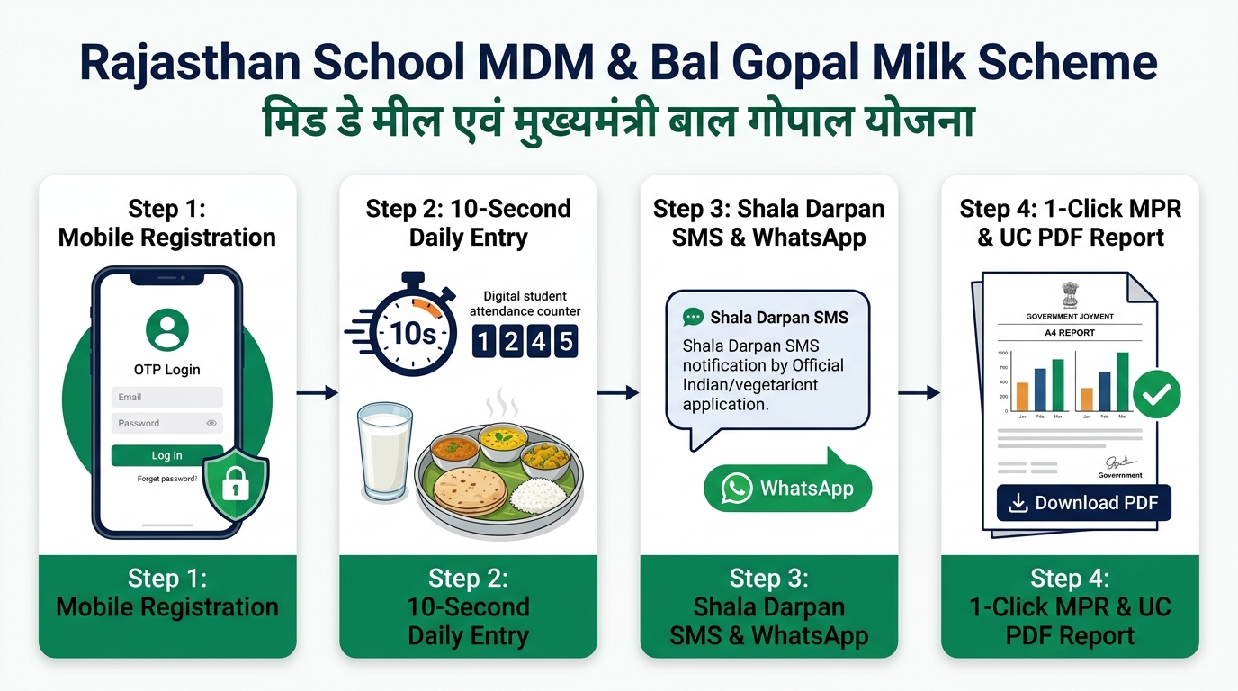 राजस्थान MDM कैलकुलेटर 4-चरणीय कार्यप्रणाली